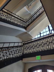 Historic stairwell of the Twelve twenty-two apartments.