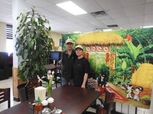 Photograph of Pho Pasteur owners Hien Nguyen (left) and Tien Phan (right)